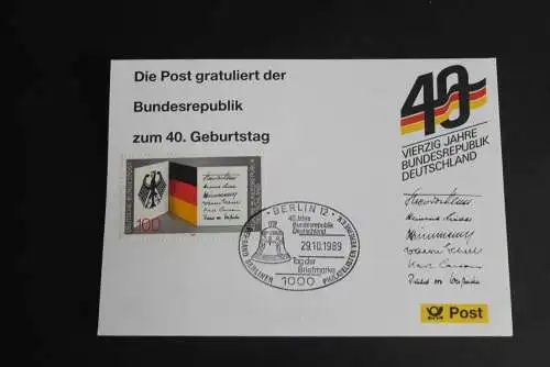 40 Jahre Bundesrepublik Deutschland; Maximumkarte der POST; SST Berlin