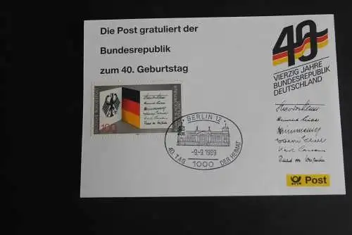 40 Jahre Bundesrepublik Deutschland; Maximumkarte der POST; SST Berlin