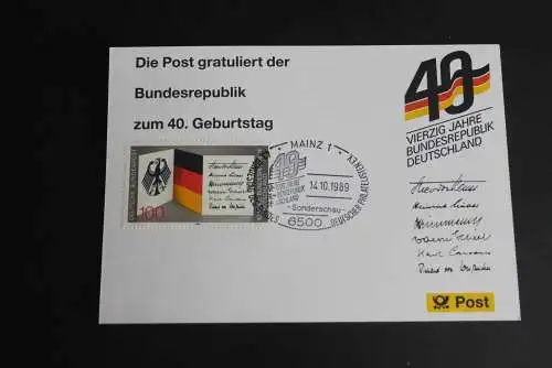 40 Jahre Bundesrepublik Deutschland; Maximumkarte der POST; SST Mainz