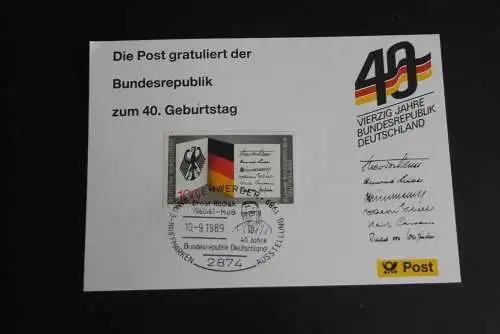 40 Jahre Bundesrepublik Deutschland; Maximumkarte der POST; SST Lemwerder