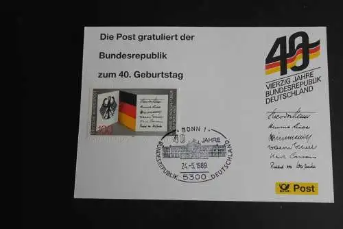 40 Jahre Bundesrepublik Deutschland; Maximumkarte der POST; SST Bonn