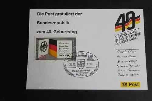 40 Jahre Bundesrepublik Deutschland; Maximumkarte der POST; SST Bonn