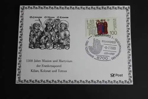 Frankenapostel Maximumkarte 1989; Amtl. MK der POST, SST Würzburg