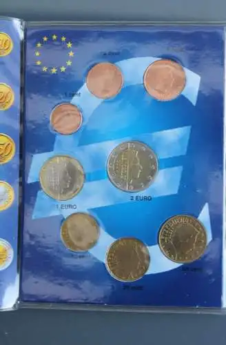 Luxemburg; EURO - Kursmünzensatz  2002; unzirkuliert; im Folder