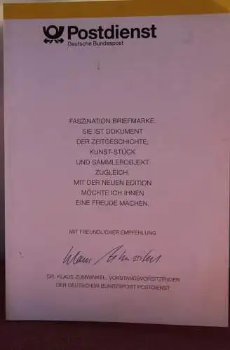 Ministerkarte zum Ausgabeanlaß:  "Wohlfahrt 1994: Deutsche Trachten"; 13. Okt. 1994 ; MiNr. 1757-61; Sondergröße,lesen