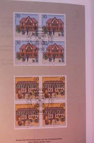 Ministerkarte zum Ausgabeanlaß:  "Wohlfahrt 1991: Historische Posthäuser"; 10. Okt. 1991 ; MiNr. 1563-68; Sondergröße