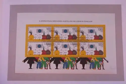 Ministerkarte zum Ausgabeanlaß:  "Jugend-Briefmarkenausstellung"; 21. Juni  1990 ; MiNr.  Block 21; Sondergröße