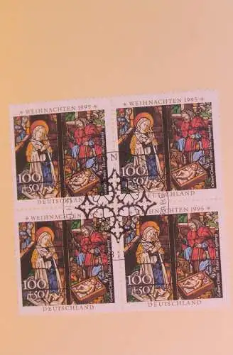 Klappkarte mit Postwertzeichen - Kontaktgabe der Post: Weihnachtsmarken 1995, 9. 11. 1995; MiNr.: 1831-32