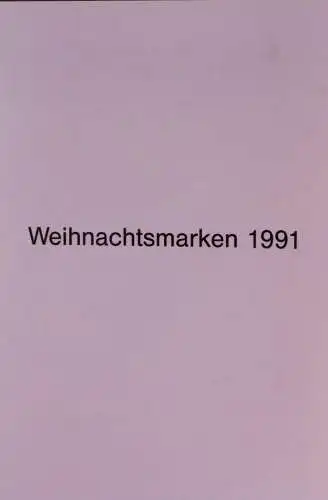 Klappkarte mit Postwertzeichen - Kontaktgabe der Post: Weihnachtsmarken 1991, 5. 11. 1991; MiNr.: 1578-81