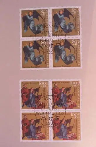 Klappkarte mit Postwertzeichen - Kontaktgabe der Post: Weihnachtsmarken 1991, 5. 11. 1991; MiNr.: 1578-81