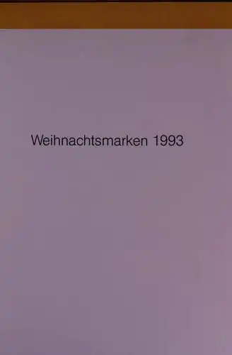 Klappkarte mit Postwertzeichen - Kontaktgabe der Post: Weihnachtsmarken 1993, 10. 11. 1993; MiNr.: 1707-08