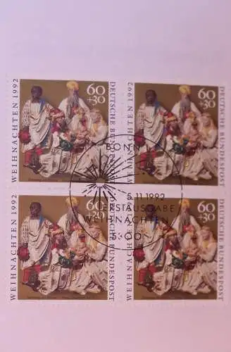 Klappkarte mit Postwertzeichen - Kontaktgabe der Post: Weihnachtsmarken 1992; 5. 11. 1992; MiNr.: 1639-40