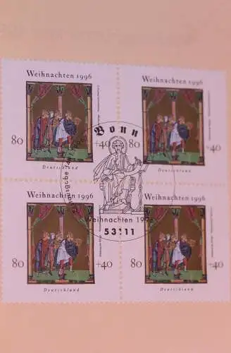 Klappkarte mit Postwertzeichen - Kontaktgabe der Post: Weihnachtsmarken 1996; 14. 11. 1996; MiNr.: 1891-92