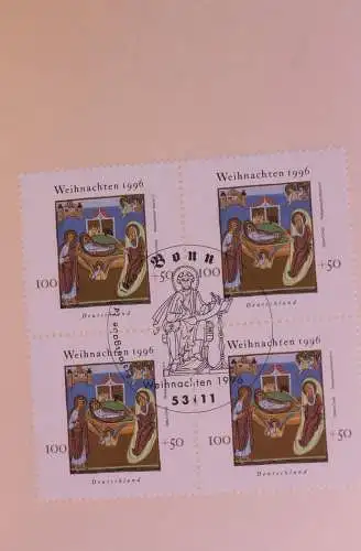 Klappkarte mit Postwertzeichen - Kontaktgabe der Post: Weihnachtsmarken 1996; 14. 11. 1996; MiNr.: 1891-92