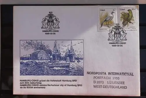 Hamburg-Ciskei-Brief zur NORDPOSTA 1989