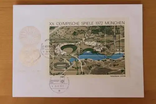 XX. Olympische Spiele; Block 7 auf Brief; 26. 8. 1972