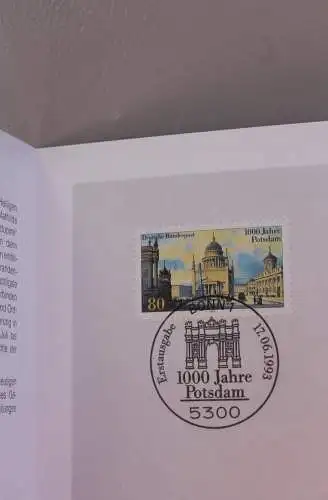 Ministerkarte zum Ausgabeanlaß:  "1000 Jahre Potsdam" 17. Juni 1993 ; MiNr. 1680, lesen