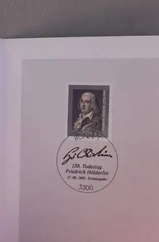 Ministerkarte zum Ausgabeanlaß:  "Friedrich Hölderlin" 17. Juni 1993 ; MiNr. 1681