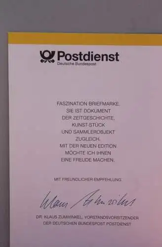 Ministerkarte zum Ausgabeanlaß:  "1000 Jahre Stadt Quedlinburg"; 9. Nov. 1994 ; MiNr. 1765