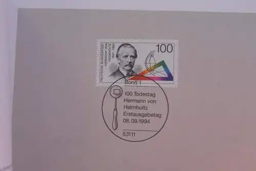 Ministerkarte zum Ausgabeanlaß:  "Hermann von Helmholtz"; 8. Sept. 1994 ; MiNr. 1752