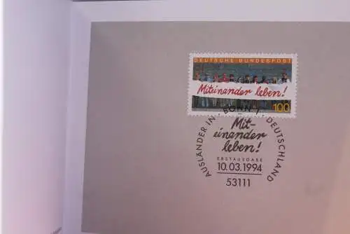 Ministerkarte zum Ausgabeanlaß: "Miteinander leben", 10. März 1994; MiNr. 1725