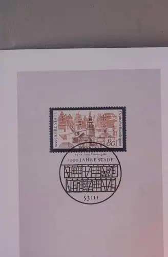 Ministerkarte zum Ausgabeanlaß: "1000 Jahre Stade", 13. Jan. 1994; MiNr. 1709