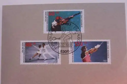 Ministerkarte zum Ausgabeanlaß: "Sporthilfe-Für den Sport 1988", 18. Febr. 1988; MiNr. 1353-55; Berlin: 801-03