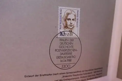 Ministerkarte zum Ausgabeanlaß: "Frauen der Deutschen Geschichte", 14. April 1988; MiNr. 1359; Berlin:806