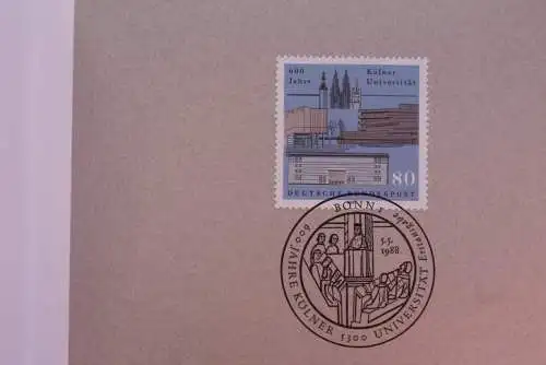 Ministerkarte zum Ausgabeanlaß: "600 Jahre Kölner Universität"; 5. Mai 1988 ; MiNr.1370