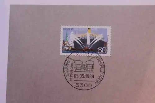 Ministerkarte zum Ausgabeanlaß: "800 Jahre Hamburger Hafen"; 5. Mai 1989; MiNr. 1419