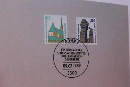 Ministerkarte zum Ausgabeanlaß: "Sehenswürdigkeiten"; 9.2.1989; MiNr. 1406-07; Berlin: 834-35