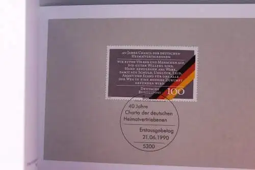 Ministerkarte zum Ausgabeanlaß "Charta der deutschen Heimatvertriebenen", 21. Juni 1990; MiNr. 1470