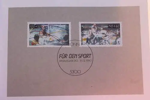 Ministerkarte zum Ausgabeanlaß "Für den Sport - Sporthilfe 1990", 15. Febr. 1990; MiNr. 1449-50; Berlin:864-65