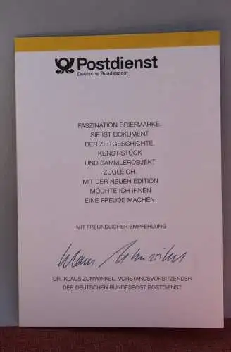 Ministerkarte zum Ausgabeanlaß: "Tag der Briefmarke 1992", 15. Okt.. 1992;  MiNr. 1638