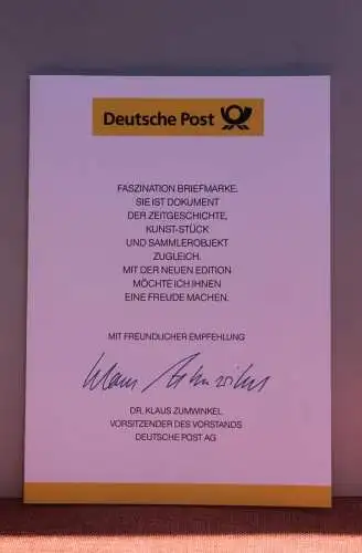 Ministerkarte zum Ausgabeanlaß:  "Tag der Briefmarke 1995", 6.Sept.1995; MiNr. 1814