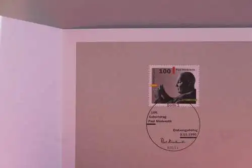 Ministerkarte zum Ausgabeanlaß:  "Paul Hindemith", 9.11.1995; MiNr. 1827