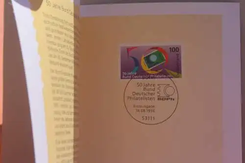 Ministerkarte zum Ausgabeanlaß:  "Tag der Briefmarke 1996", 14.8.1996; MiNr. 1878