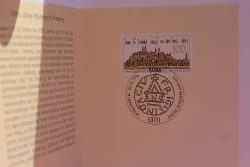 Ministerkarte zum Ausgabeanlaß:  "1000 Jahre Freising", 3.5.1996; MiNr. 1856