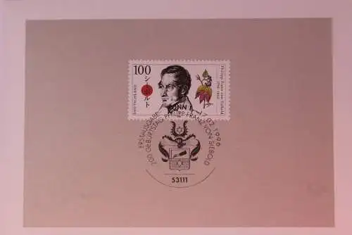 Ministerkarte zum Ausgabeanlaß: "Philipp Franz von Siebold", 17.2.1996; MiNr. 1842