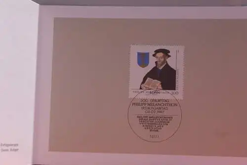 Ministerkarte zum Ausgabeanlaß: "Philipp Melanchthon", 4.2.1997; MiNr. 1902