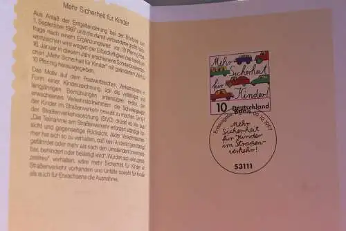 Ministerkarte zum Ausgabeanlaß: "Mehr Sicherheit für Kinder", 16.01.1997; MiNr. 1897