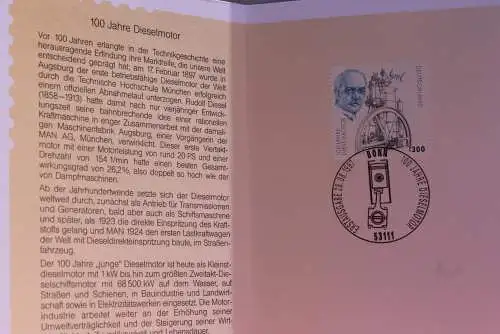 Ministerkarte zum Ausgabeanlaß: "100 Jahre Dieselmotor "; 22.08.1997; MiNr. 1942