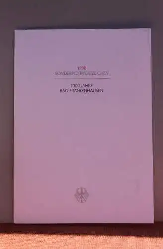 Ministerkarte zum Ausgabeanlaß: "1000 Jahre Bad Frankenhausen"; 12.3.1998; MiNr. 1978