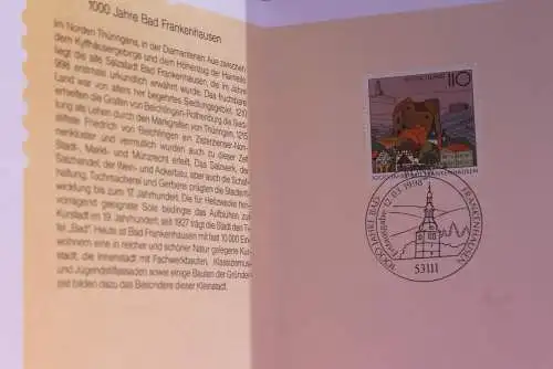 Ministerkarte zur Ausgabe: "1000 Jahre Bad Frankenhausen"; 12.3.1998; MiNr. 1978