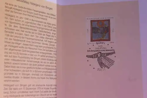 Ministerkarte zur Ausgabe: "Hildegard von Bingen"; 16.4.1998; MiNr. 1981