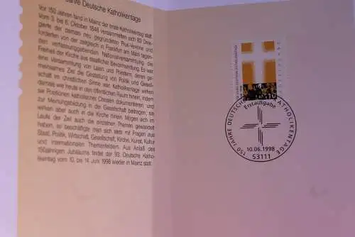 Ministerkarte "150 Jahre Deutsche Katholikentage"; 10.06.1998; MiNr. 1995