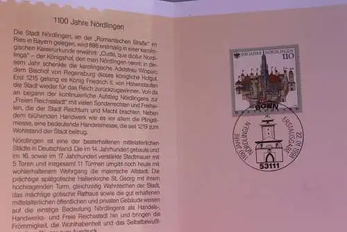 Ministerkarte "1100 Jahre Nördlingen"; 22.01.1998; MiNr. 1965