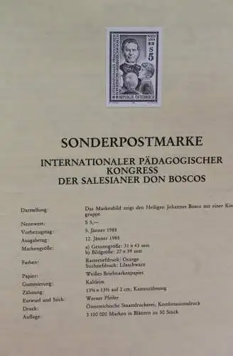 Schwarzdruck auf Schwarzdruckblatt Österreich 1988 zur Ausgabe: Pädagogischer Kongress der Salesianer Don Boscos