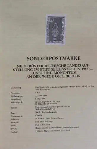 Schwarzdruck auf Schwarzdruckblatt Österreich 1988 zur Ausgabe: NÖ Landesausstellung: Kunst und Mönchtum