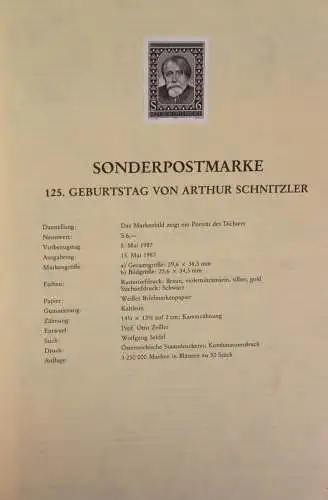 Schwarzdruck auf Schwarzdruckblatt Österreich 1987 zur Ausgabe: 125 Geburtstag Arthur Schnitzler